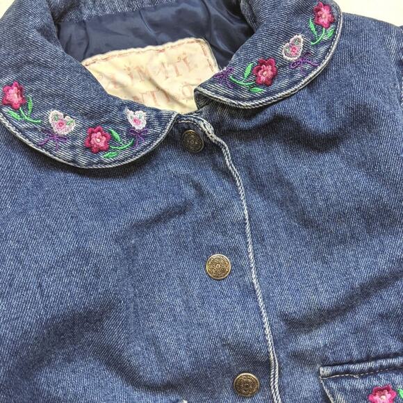 Vintage Climate Control Denim Jacket Baby Girls Size 18m Embroidered - Picture 2 of 4